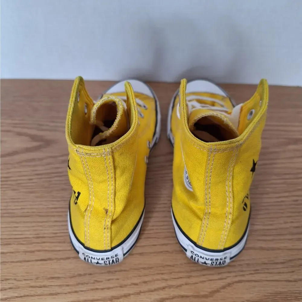 Converse Chuck Taylor All Star Big Logo High Top Sneakers Yellow (Youth Size 2)